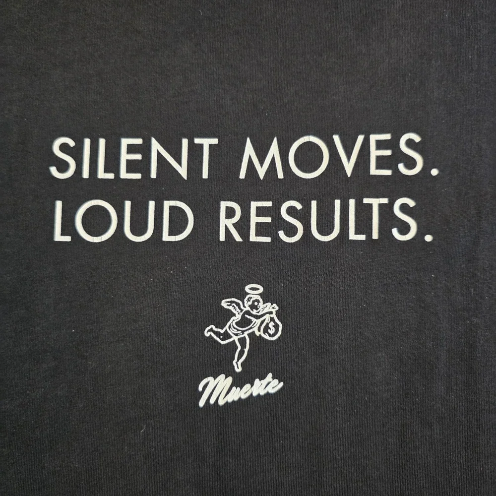 Muerte Hustle Daily Silent Moves Loud Results Graphic Tee Black 2XL Streetwear